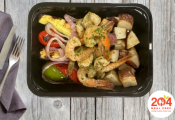 | Pesto Shrimp with Grilled Vegetables